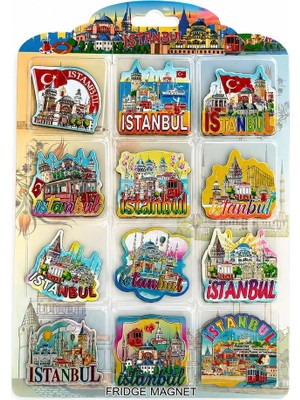 Hsc Bilişim Istanbul Temalı Silikon Buzdolapı Süsü Magnet 12'li Set ALK5814
