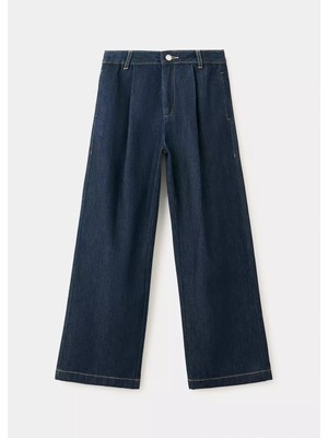 Mango Wide-Leg Pileli Jean Pantolon