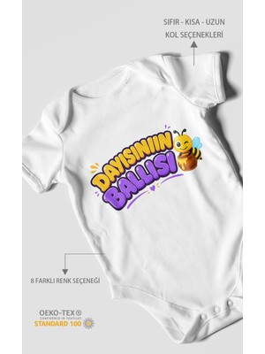 Morivo Kids Dayısının Ballısı Kısa Kollu Bebek Body %100 Pamuk