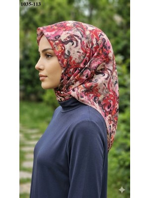 Lo'cella Soft Pamuk Eşarp (Pembe-Kırmızı) 1035-113