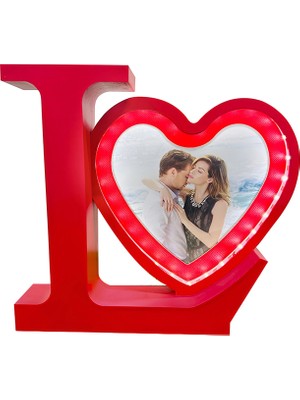 Nobyy Star LED Işıklı Fotoğraflı Love Kalpli Dekoratif Sihirli Ayna