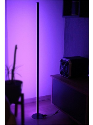 AyrStore Rgb Dekoratif Köşe LED Lambader Işık Kumandalı 16 Renk Ayaklı LED Işık 120 cm Abajur Gece La
