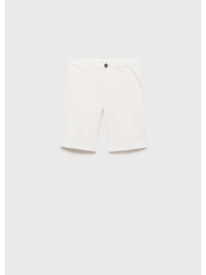 MANGO Kids Dar kesim chino pamuklu bermuda şort
