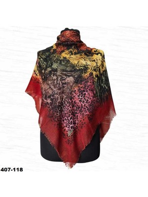 Soft İpek Soft Ipek Desenli Flamlı Kotton Eşarp 407-118