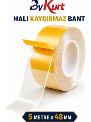 ByKurt Çift Taraflı Güçlü Yapışkan Halı ve Yolluk Sabitleyici Bant