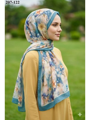 Moon Scarf Bambu Kraş Pamuk Şal (Yeşil ) 207-122