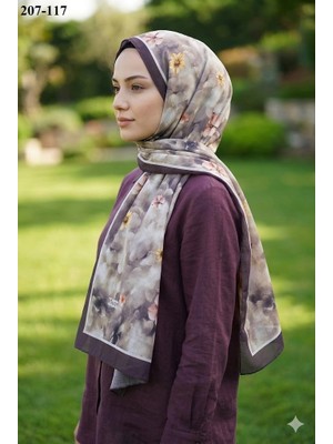 Moon Scarf Bambu Kraş Pamuk Şal (Kahve) 207-117