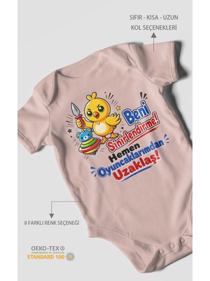 Morivo Kids Beni Sinirlendirme! Mesajlı Kısa Kollu Bebek Body %100 Pamuk
