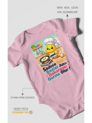 Morivo Kids Sadece Sütle Başlar Yazılı Kısa Kollu Bebek Body %100 Pamuk