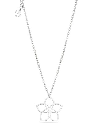 Oya Silver Gümüş Vinca Minimal Çiçek Kolye [OYOT414]