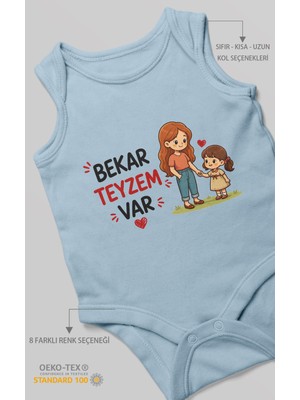 Morivo Kids Bekar Teyzem Var! Sıfır Kol Bebek Zıbını %100 Pamuk