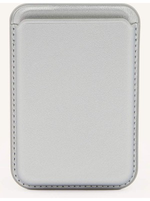 DeFacto Magsafe Unisex Suni Deri Gri Gümüş Kartlık I6568AXNS