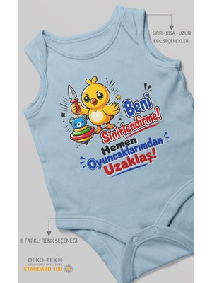 Morivo Kids Beni Sinirlendirme! Mesajlı Sıfır Kollu Bebek Body %100 Pamuk