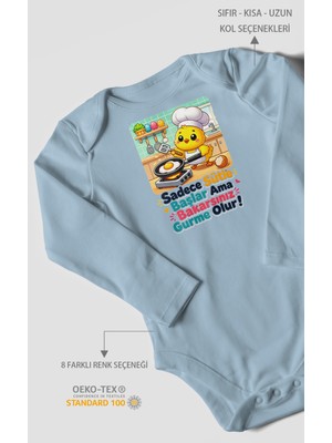 Morivo Kids Sadece Sütle Başlar Yazılı Uzun Kollu Bebek Body %100 Pamuk