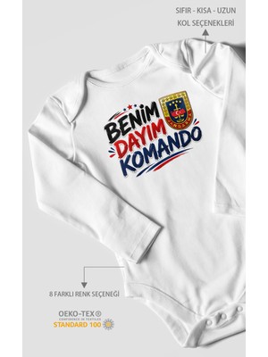 Morivo Kids Benim Dayım Komando! Uzun Kollu Çıtçıtlı Bebek Body