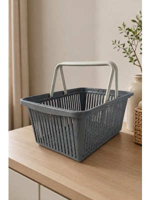 Mordony Çok Amaçlı Düzenleyici Saklama Sepeti – 34,5 x 24,5 x 15,5 cm (Füme)