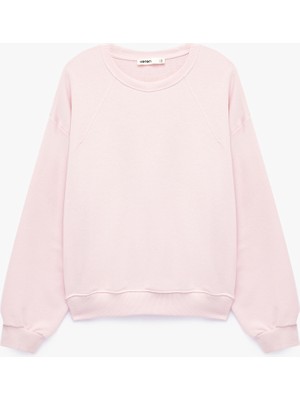 Koton Regular Fit Üç Iplik Şardonlu Uzun Kollu Bisiklet Yaka Basic Sweatshirt