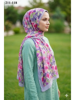 Sharell Bambu Kraş Pamuk Şal (Lila) 211-118