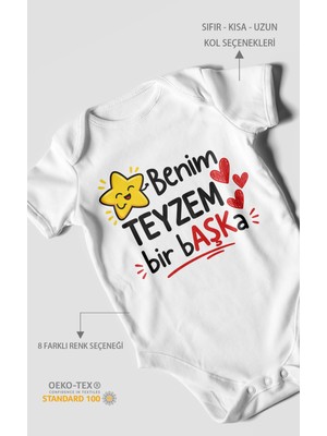Morivo Kids Benim Teyzem Bir Başka! Kısa Kollu Bebek Body %100 Pamuk