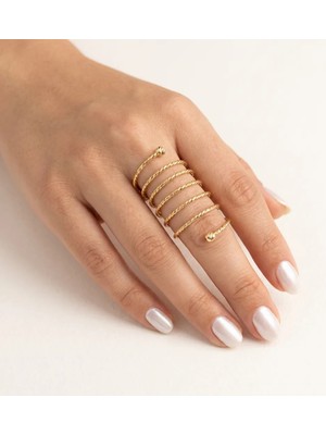 Fashion Gold Spiral Parmak Yüzüğü Ayarlanabilir Kadın Yüzük