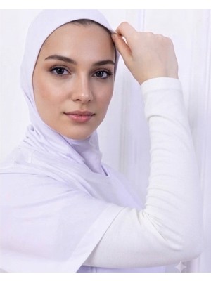 Alivascarf Likralı Penye Kolluk Beyaz - Pratik Kadın Tesettür Düz Namaz Kolluğu 1 Çift 40CM Viskon Hijab Beyaz