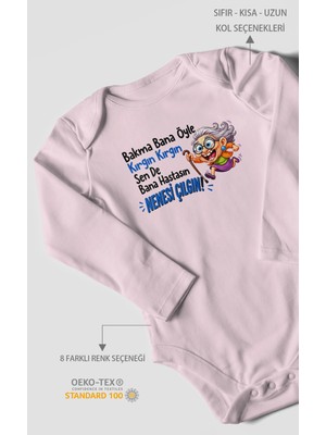 Morivo Kids Bakma Bana Öyle Yazılı Uzun Kollu Bebek Body %100 Pamuk