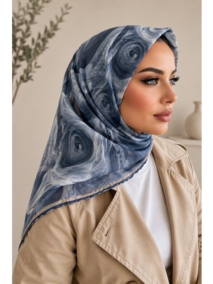 İmaj Butik Lacivert Pamuklu Soft Eşarp