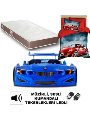 İnegöl'den Eve Bmw - Full - Arabalı Yatak Araba Karyola - Ortapedik Yatak + 3D Nevresim