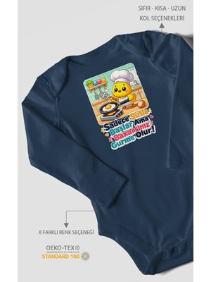Morivo Kids Sadece Sütle Başlar Yazılı Uzun Kollu Bebek Body %100 Pamuk
