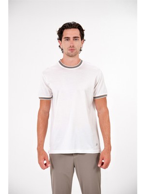 gmg firenze Bisiklet Yaka Triko Detaylı Jakarl Erkek T-Shirt