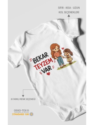 Morivo Kids Bekar Teyzem Var! Kısa Kollu Bebek Body %100 Pamuk