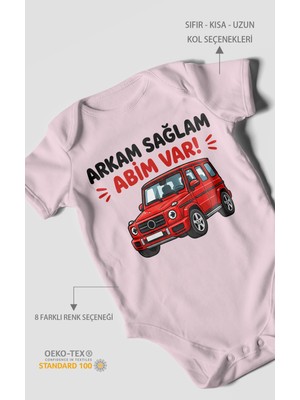 Morivo Kids Arkam Sağlam Abim Var Kısa Kollu Bebek Body %100 Pamuk