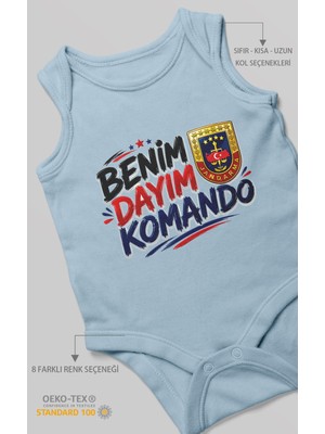 Morivo Kids Benim Dayım Komando! Sıfır Kol Bebek Zıbını %100 Pamuk