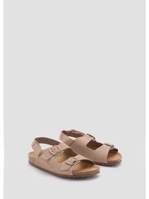 MANGO Kids Tokalı nubuk sandalet