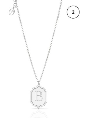 Oya Silver Gümüş Kişiselleştirilebilir Kubbe Harf Kolye [OYOT408]