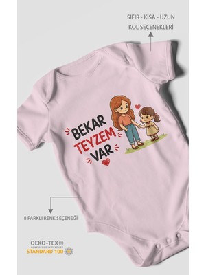 Morivo Kids Bekar Teyzem Var! Kısa Kollu Bebek Body %100 Pamuk