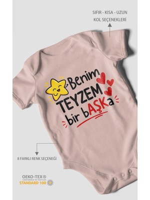 Morivo Kids Benim Teyzem Bir Başka! Kısa Kollu Bebek Body %100 Pamuk