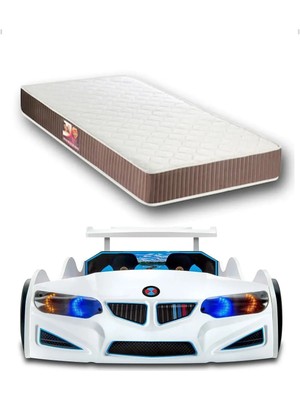 İnegöl'den Eve Bmw - Eko - Arabalı Yatak Araba Karyola - Full - Elif Iç Yatak 90X190 cm