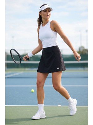 Tommy Life Siyah Sıkılaştırıcı Yüksek Bel İçi Taytlı Kadın Etek - 94691