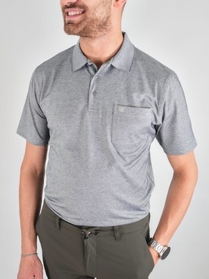 Simenti Erkek Yakalı Cepli Penye Antrasit Baba Tshirt