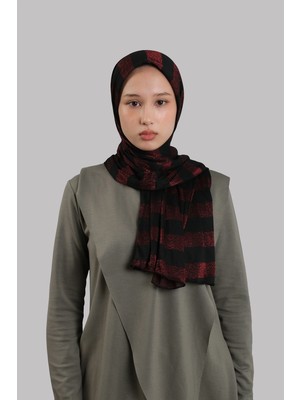 Hürrem Bone Bordo Pratik Hazır Geçmeli Şal Viskon Simli Şeritli Önü Süngerli 2413_16