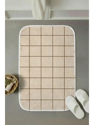 Zevahir Mobilya Dekorasyon Modern Kaymaz Taban Banyo Paspası 60X40 cm - Lavabo, Duş, Klozet Önü ve Abdest Için Yumuşak Dokulu Çok Amaçlı Paspas
