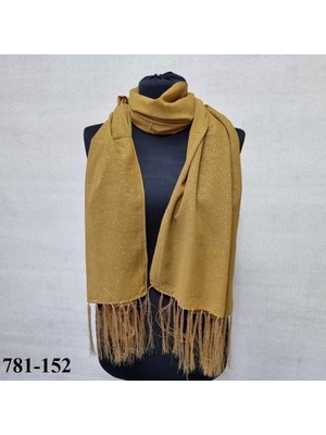Moda Akyüz Simli ve Püsküllü Abiye Şal Sarı 781-152