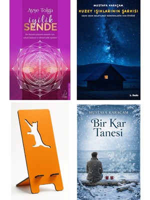 Destek Yayınları Imzalı - Iyilik Sende - Ayşe Tolga + Kuzey Işıklarının Şarkısı + Telefon Tutucu + Bir Kar Tanesi
