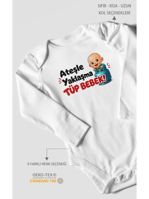 Morivo Kids Ateşle Yaklaşma Tüp Bebek Uzun Kollu Çıtçıtlı Bebek Body