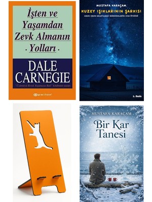 Ren Kitap Işten ve Yaşamdan Zevk Almanın Yolları - Dale Carnegie + Kuzey Işıklarının Şarkısı + Telefon Tutucu + Bir Kar Tanesi