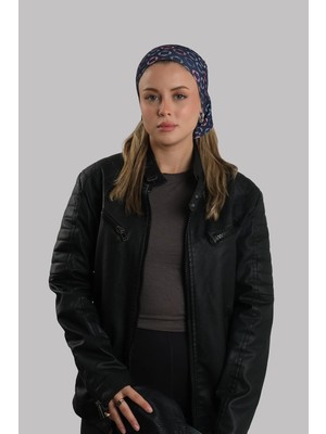 Hürrem Bone Lacivert Pratik Hazır Geçmeli Buff Bandana Sandy Geometrik Desenli Boru Bone 2416_02