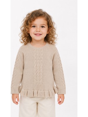 Baby Hola 1-5 Yaş Kız Çocuk Boncuk Detay Triko Kazak 23213