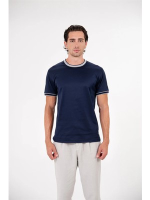 gmg firenze Bisiklet Yaka Kol Ucu ve Yakası Trikolu Erkek T-Shirt