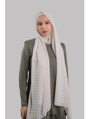 Hürrem Bone Bej Pratik Hazır Geçmeli Şal Desenli Şifon Hijab Boneli 2415_12